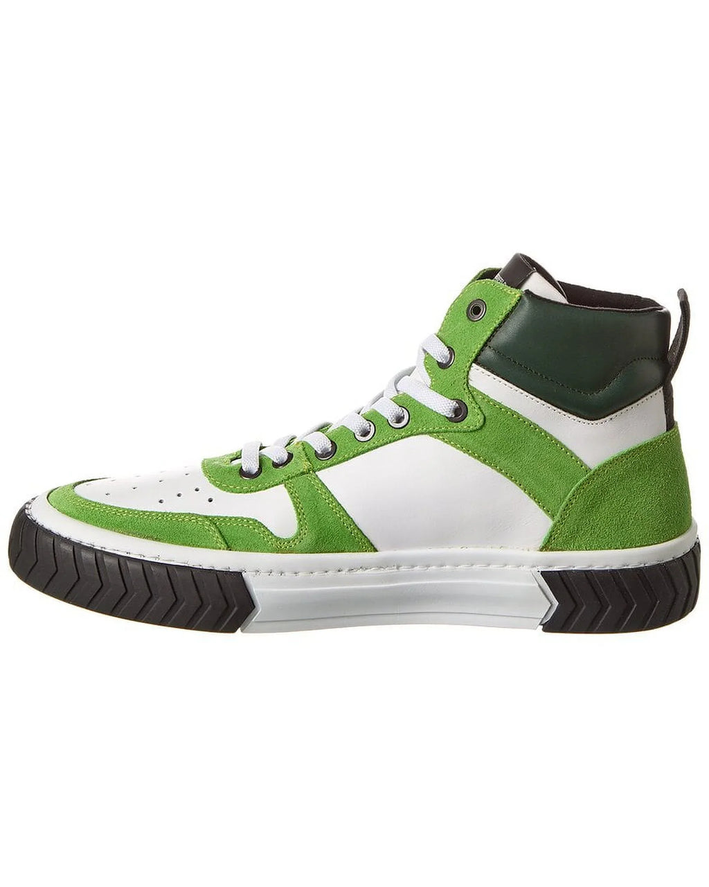 KARL LAGERFELD Mid-Top Leather Sneaker; 10.5; Green