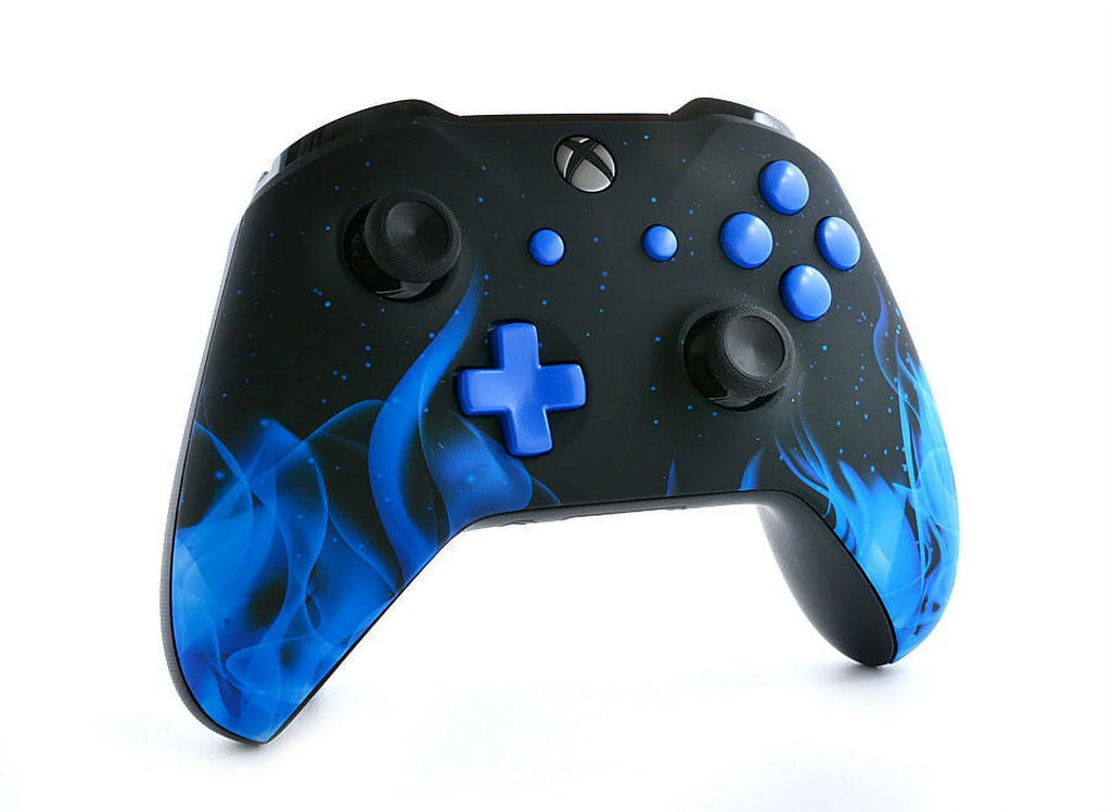 Soft Blue Fire (Matte blue) Xbox One S SMART Custom Rapid Fire Modded Controller. FPS mods. COD Warzone
