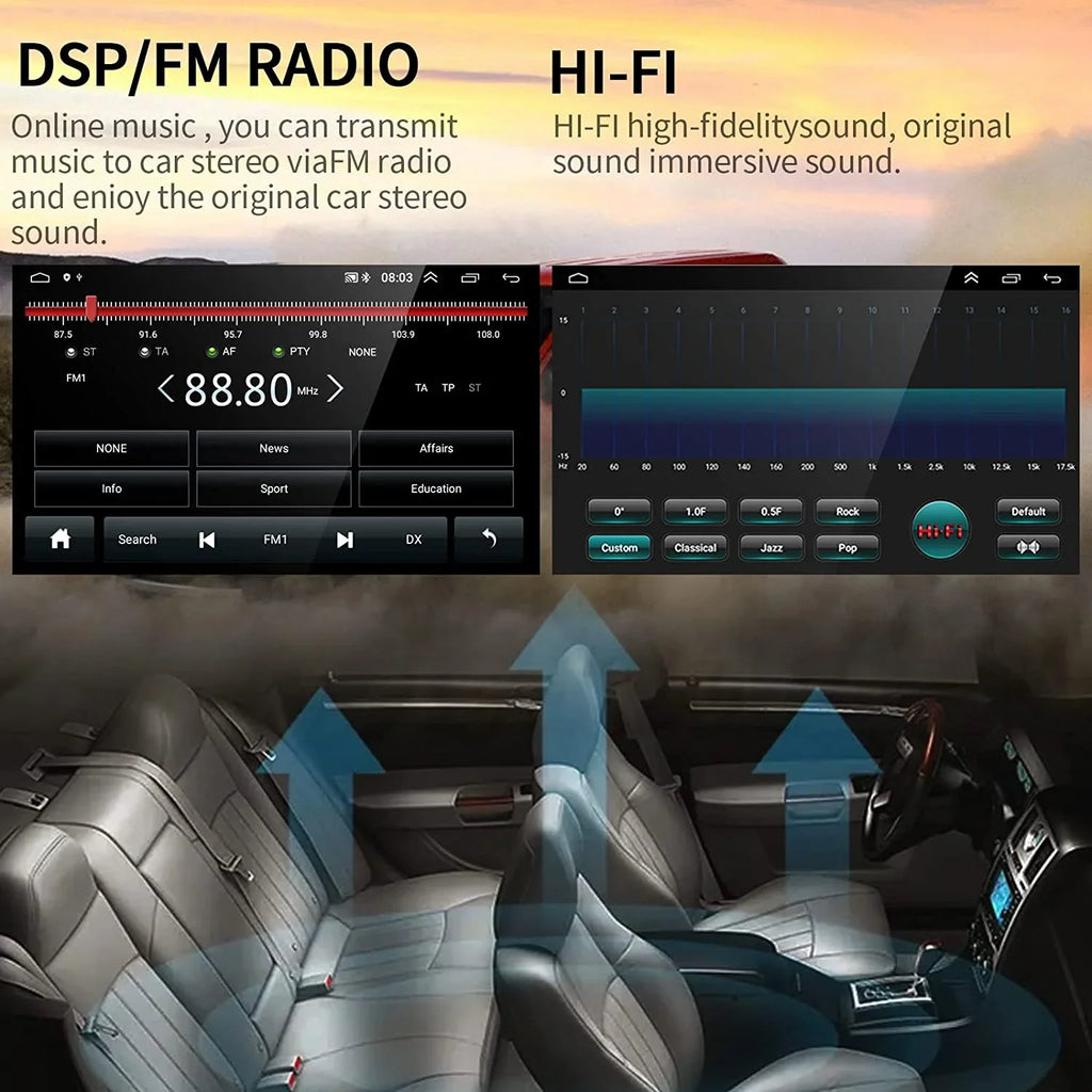 1G+32G Double Din Android 13 Car Stereo with Wireless Carplay Android Auto; 10.1 cm Touch Screen Car Radio with HiFi/BT/GPS Navigation Support Fastboot Backup Camera WiFi Connection