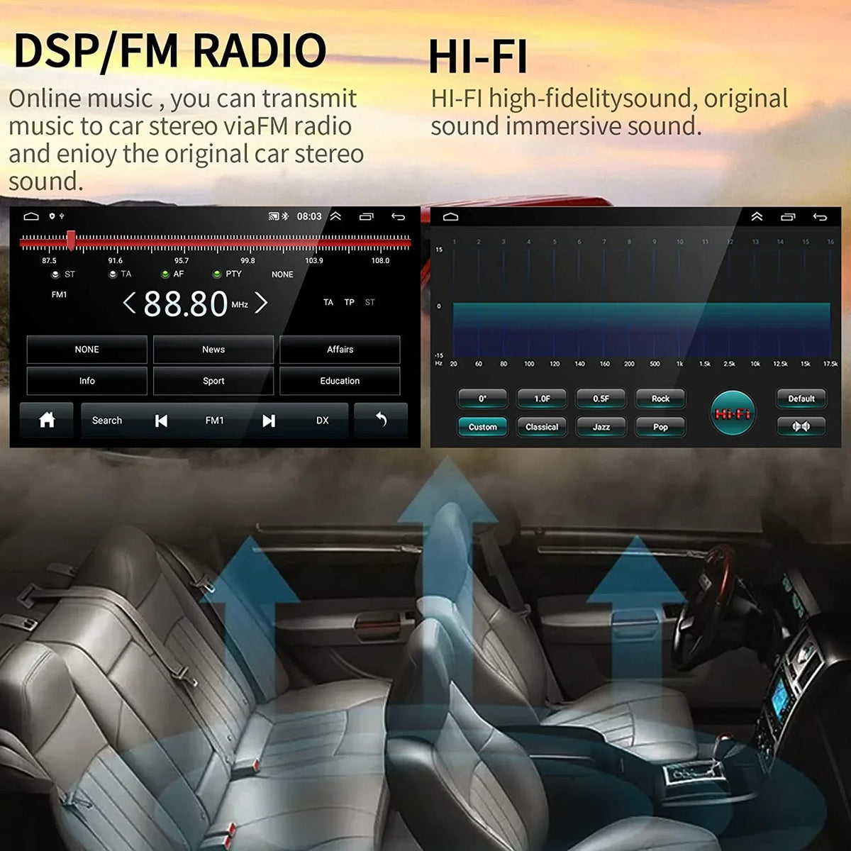 1G+32G Double Din Android 13 Car Stereo with Wireless Carplay Android Auto; 10.1 cm Touch Screen Car Radio with HiFi/BT/GPS Navigation Support Fastboot Backup Camera WiFi Connection