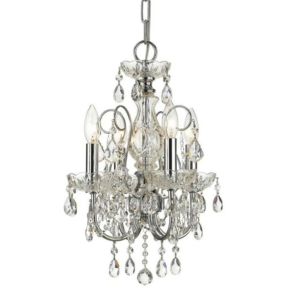 4 Light Mini Chandelier-Swarovski Spectra Crystal Type-Polished Chrome Finish Bailey Street Home 49-Bel-1626904