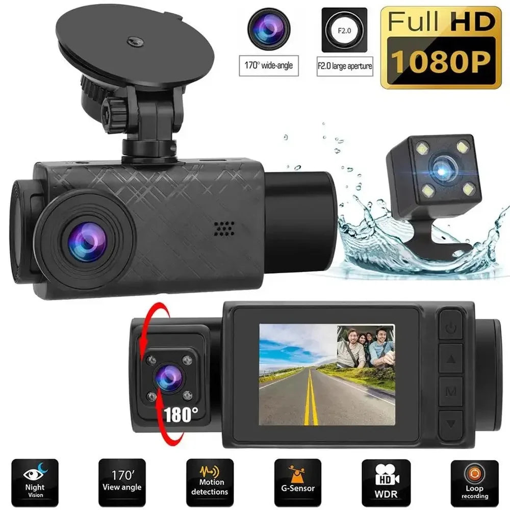 Andoer Dash Camera;Mirror Car Video 3 Cameras Car Rearview Mirror Car Camera Auto Rearview Mirror Car Safety 2in Clear Car Clear Car Rearview Dash Cam Camera Cars Car Qisuo VideoDash Wenzi Buzhi