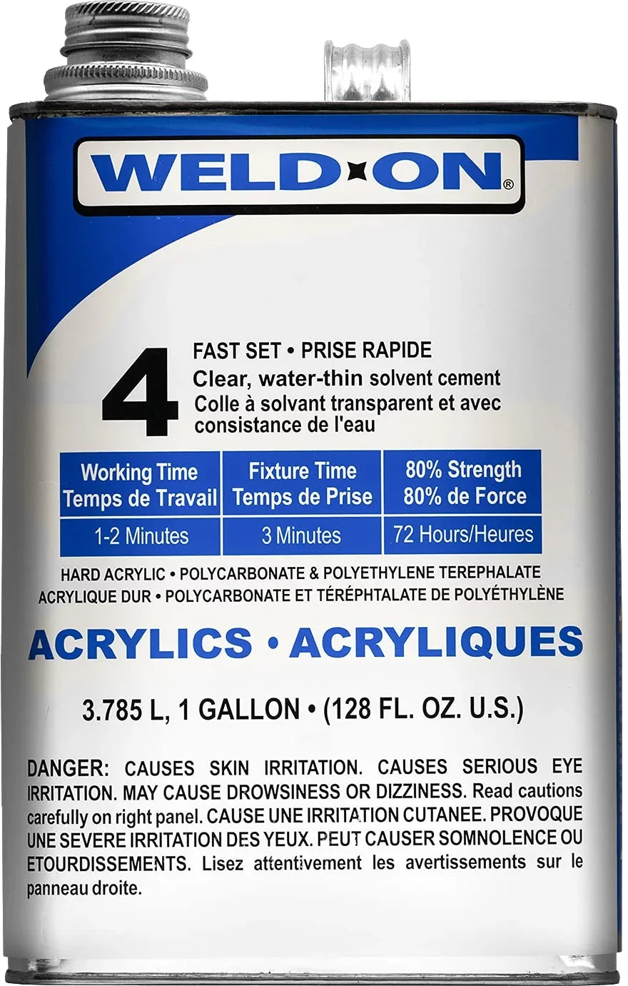 SCIGRIP Weld-On #4 Adhesive; Gallon and Weld-On Applicator Bottle with Needle