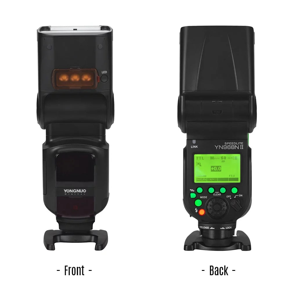 YONGNUO YN968N II Wireless TTL Flash Speedlite with Built-in 5600K LED Light; 1/8000s HSS; Compatible with Nikon DSLR Cameras and YN622N YN560 Wireless System