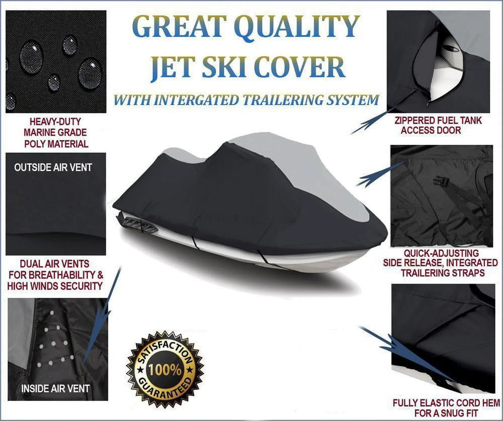 SUPER HEAVY-DUTY PWC 600D JET SKI Cover Compatible for Polaris Pro 785 Limited 2001 1-2 Seater