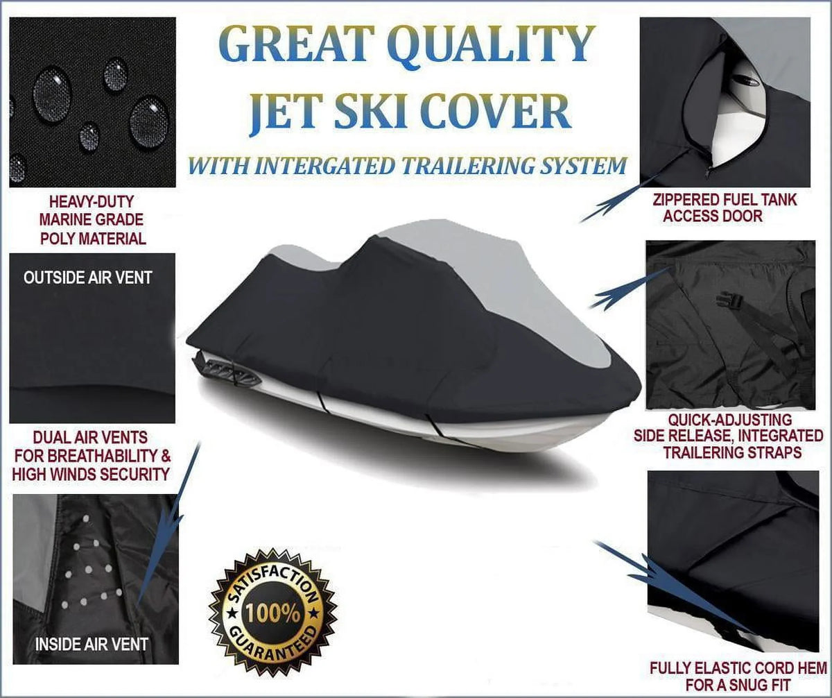 SUPER HEAVY-DUTY PWC 600D JET SKI Cover Compatible for Polaris Pro 785 Limited 2001 1-2 Seater