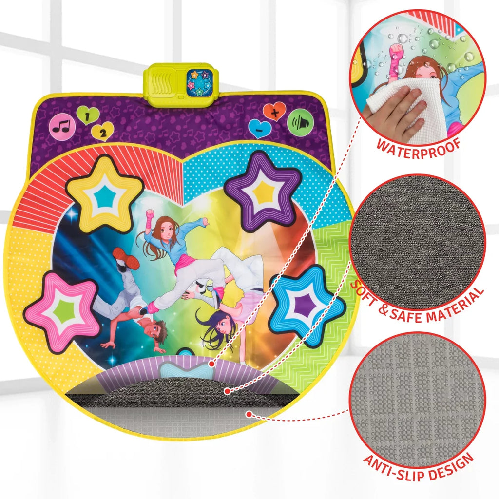 UNIH Dance Mat for Boys Girls Kids Ages 3 4 5 6 7 8 9 10; Dance Game with Music Toy Gift for Kids Ages 4-8