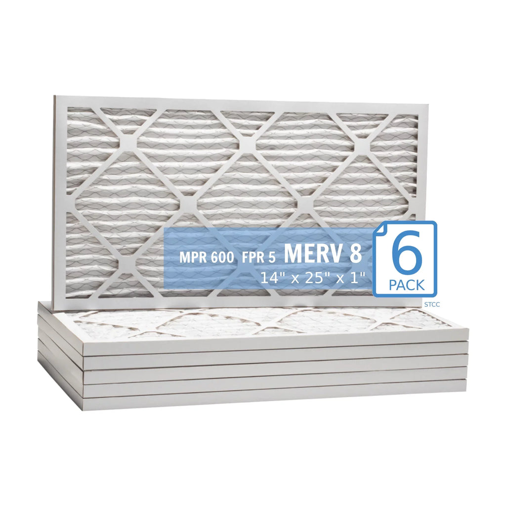 14x25x1; Purolator Hi-E 40 Extended Surface Pleated Air Filter; Mechanical MERV 8; (6 Pack)