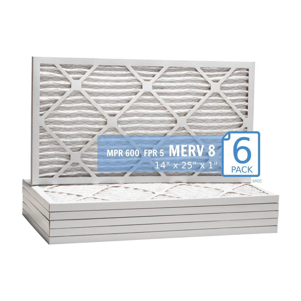 14x25x1; Purolator Hi-E 40 Extended Surface Pleated Air Filter; Mechanical MERV 8; (6 Pack)
