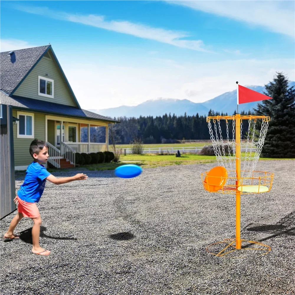 SmileMart 12-Chain Disc Golf Goal Target Practice; Orange