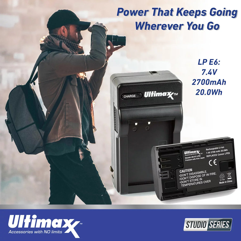 Ultimaxx Starter Canon EOS R6 Mirrorless Camera with RF 50mm f/1.8 STM Lens Bundle - Includes: 64GB Ultra Memory Card; Replacement Battery & Much More