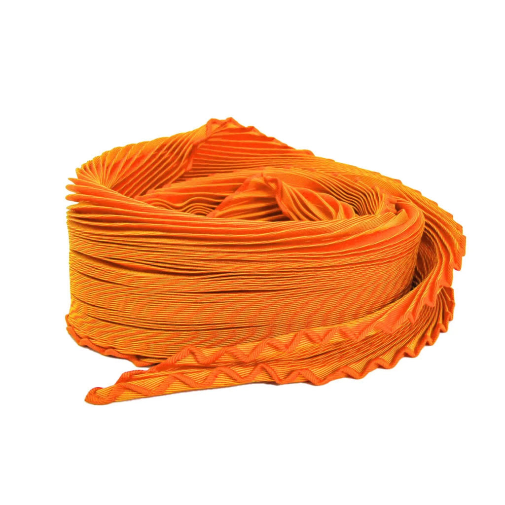 Hermes Pleats Women's Silk Scarf Orange (Good)
