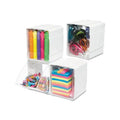 Tilt Bin Interlocking 4-Bin Organizer 4 5/8 x 4 7/8 x 5 1/2; White/Clear
