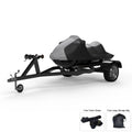 Weatherproof Jet Ski Cover For KAWASAKI Jet Ski Ultra 300X 2007-2013 - GRAY / Black Color - All Weather - Trailerable - Protects from Rain; Sun; And More! Includes Trailer Straps And Storage Bag
