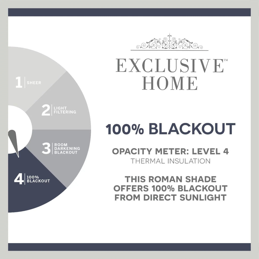 Exclusive Home Esme Total Blackout Roman Shade; 27"x64"; Slate Blue