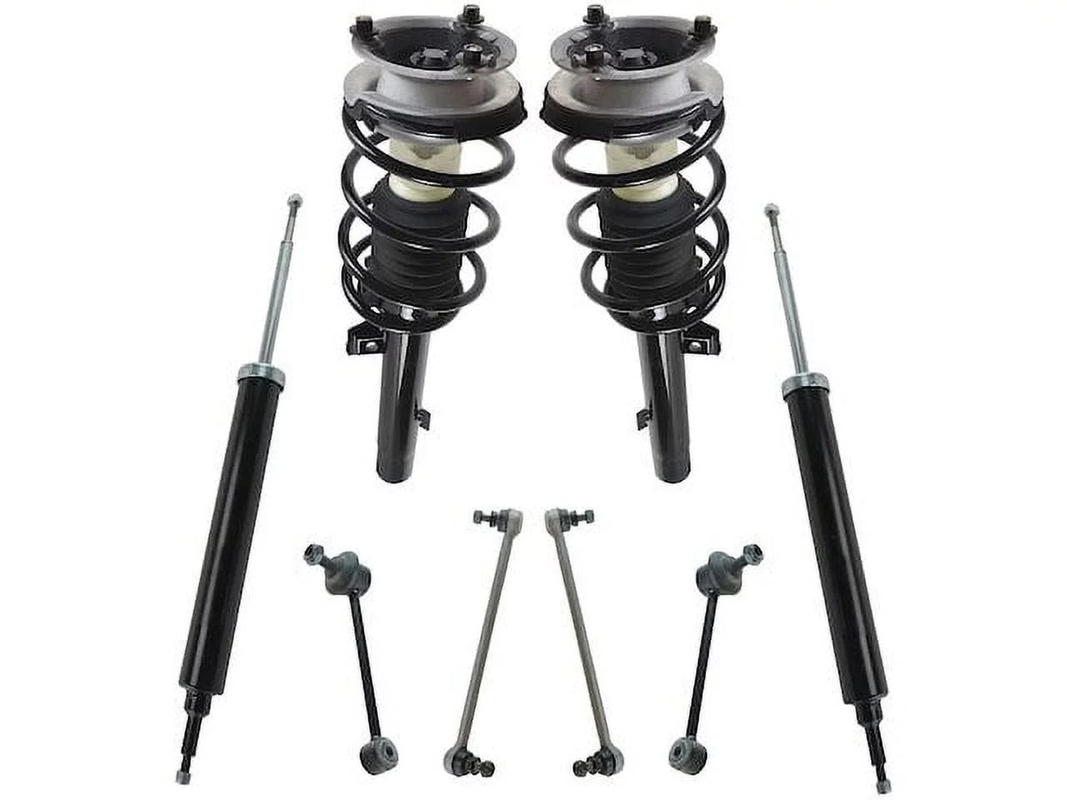 Front and Rear Suspension Strut Coil Spring Shock Absorber Sway Bar Link Assembly Kit - 8 Piece - Compatible with 2007 - 2013 BMW 328i RWD 2008 2009 2010 2011 2012