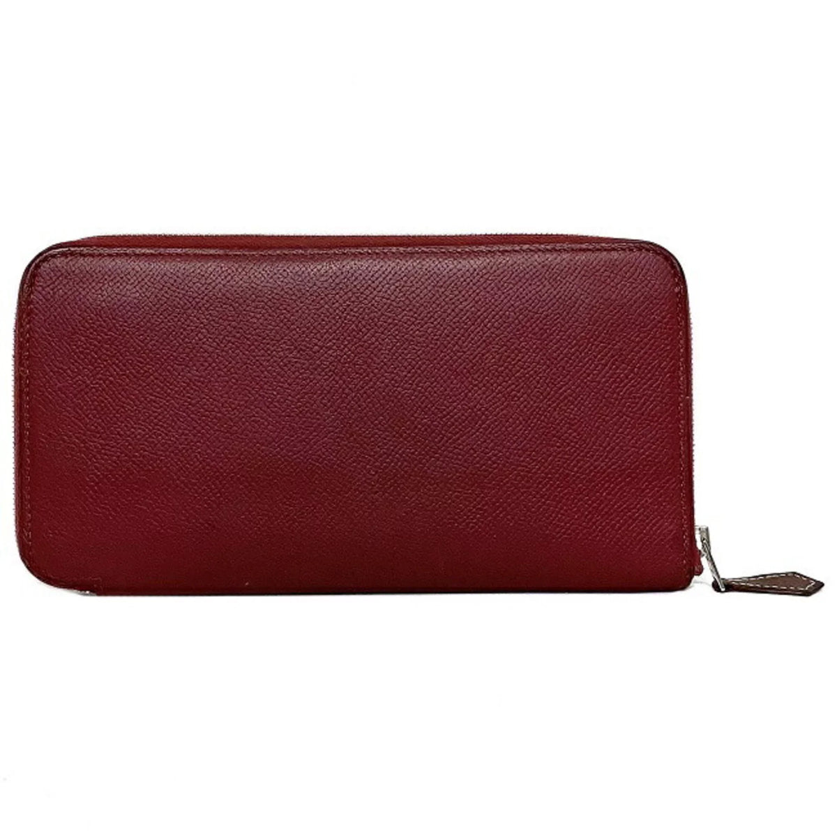Hermes Long Wallet Azap Bordeaux Rouge Glenat Silk In Leather Epson HERMES Round Ladies (Good)