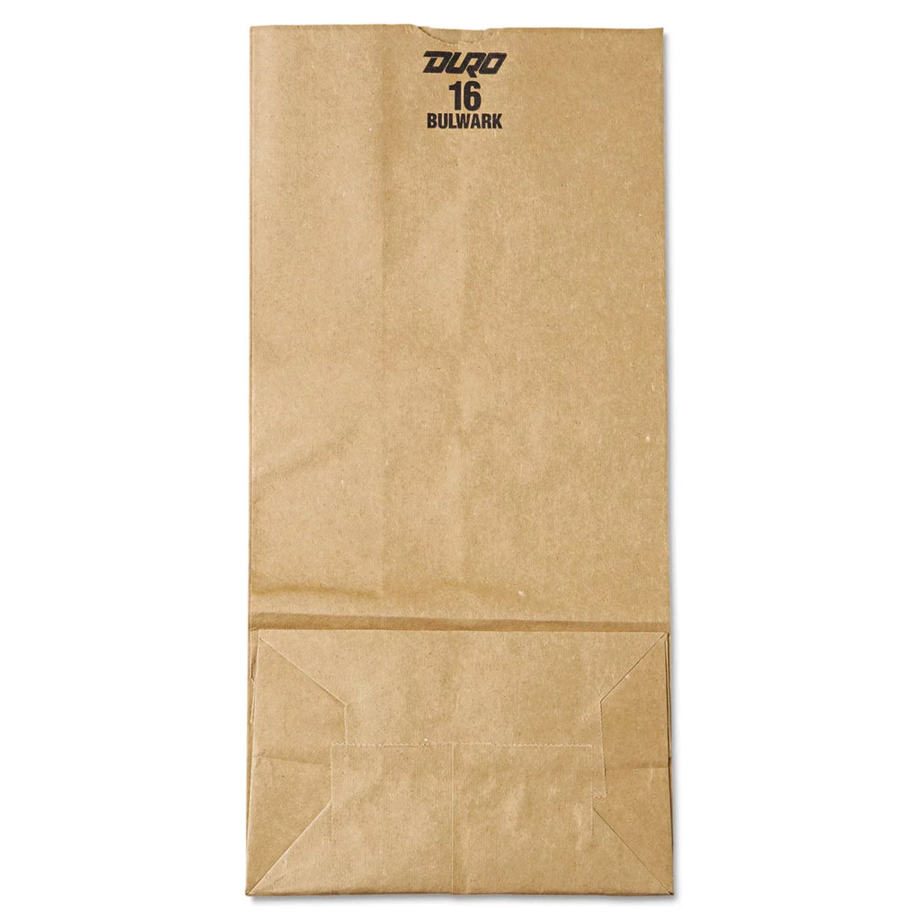 GEN #16 Paper Grocery Bags; 57 lb Weight; Brown Kraft; 500 Bags (BAGGX16)