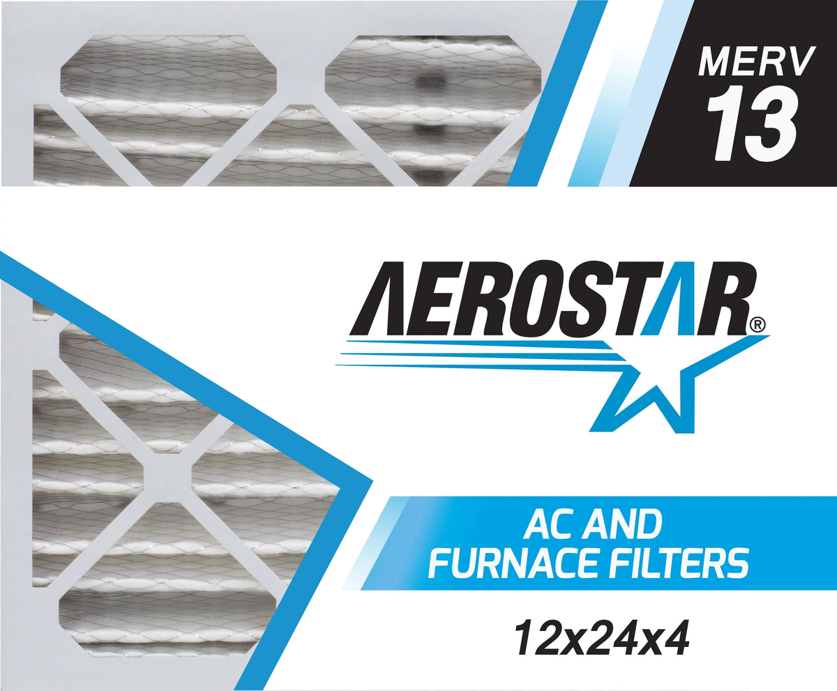 Aerostar 12x24x4 MERV 13; Air Filter; 12 x 24 x 4; Box of 4