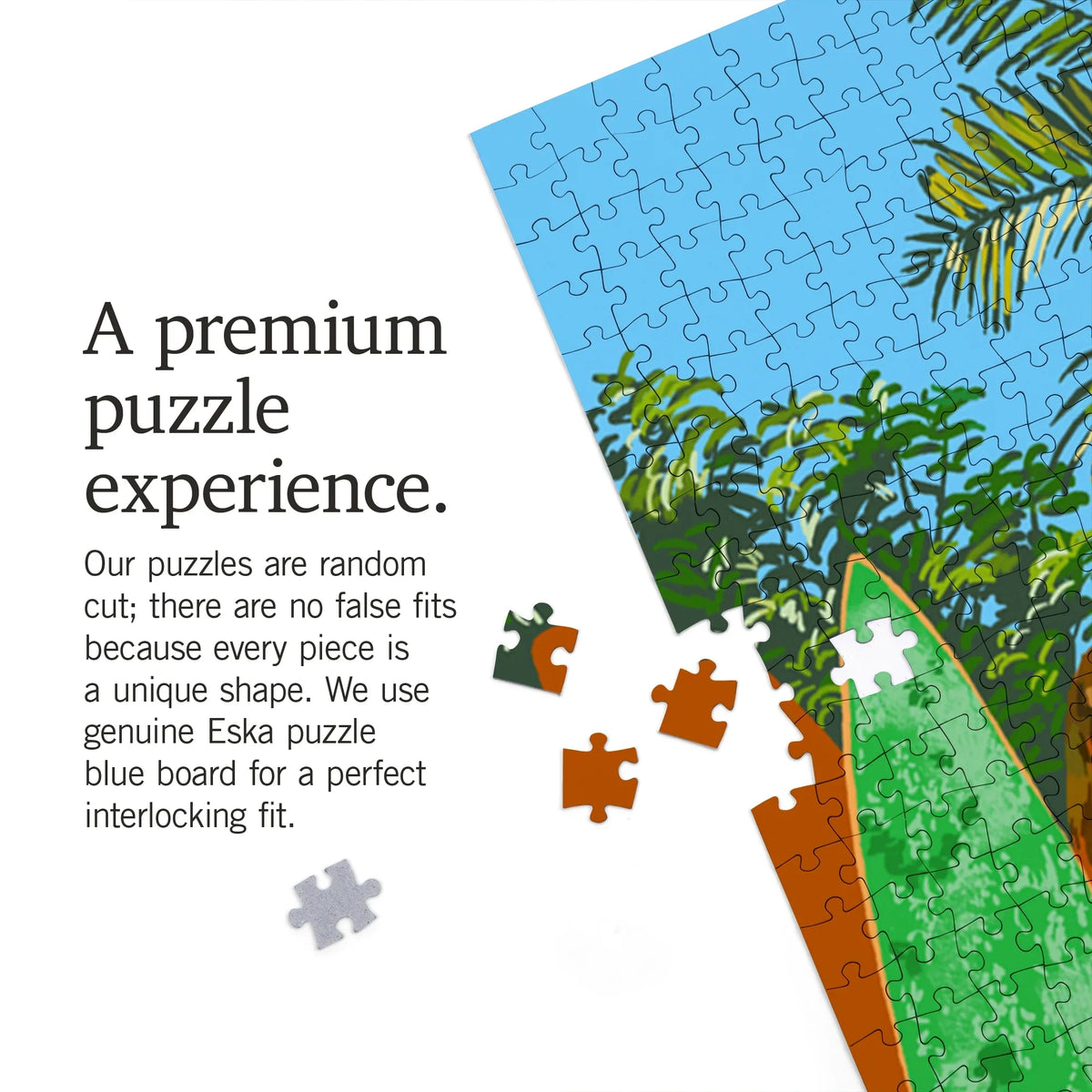 Lantern Press 1000 Piece Jigsaw Puzzle; North Shore; Hawaii; Surfboard Fence