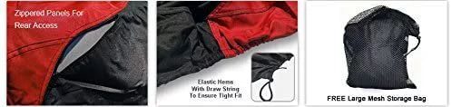Weatherproof Jet Ski Covers for Kawasaki Jet Ski 750 SXi PRO 1998-2001 - RED/Black Color - All Weather - Trailerable - Protects from Rain; Sun; and More! Includes Trailer Straps and Storage Bag