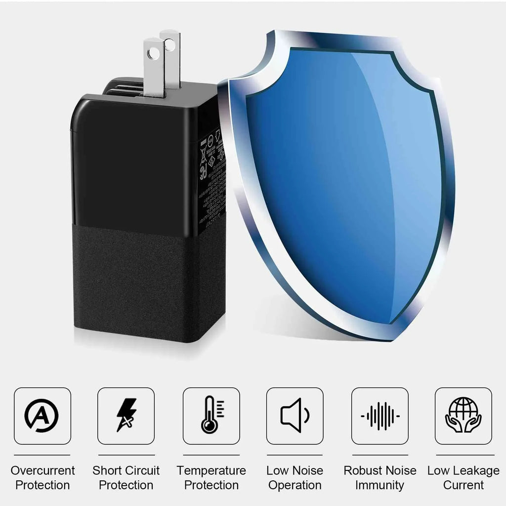 UrbanX 65W Fast Travel Charger with 3 Ports - USB & Dual USB-C - High-Speed Charging Compatible with Coolpad Cool S1; iPhone; Samsung Galaxy; Google Pixel; MacBook; Steam Deck; Devices & Phones