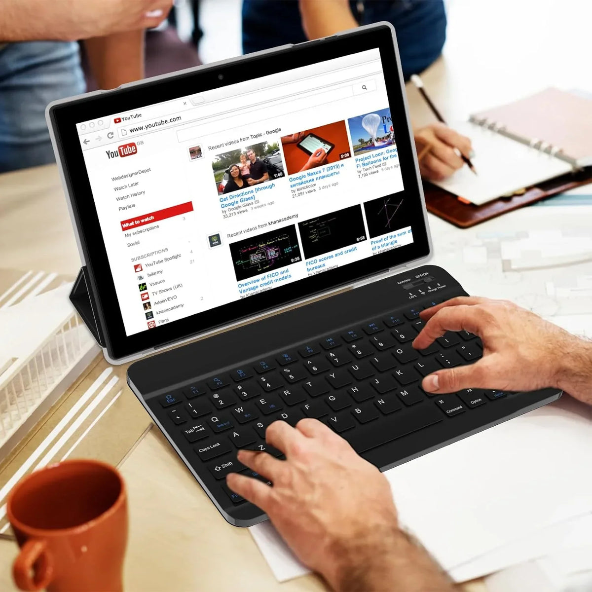 10.1 mm Android 11 Tablet; Newest 2 in 1 Tablets; 4GB RAM+64GB ROM Quad-Core Processor; 1280*800 FHD Tableta with Keyboard/Mouse/Case/Stylus/Tempered Film; 8MP Dual Camera 6000mAh Battery 10" Tab PC