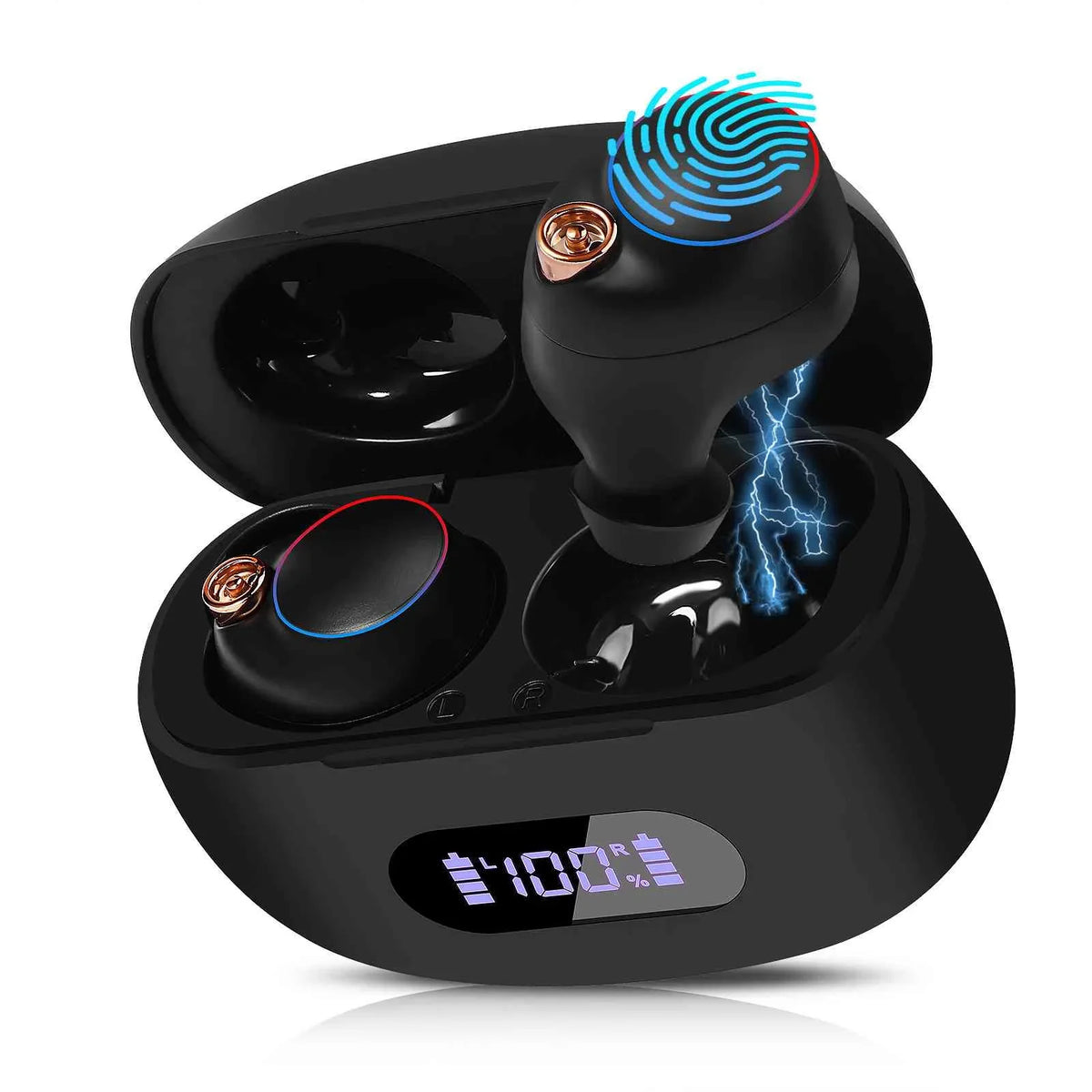 UrbanX True Wireless Bluetooth Earbuds + Charging Case; Black; Dual Connect; IPX5 Resistance; Bluetooth 5.2 Connection; Balanced; Bass Boost Compatible with Lenovo Tab3 8 Plus