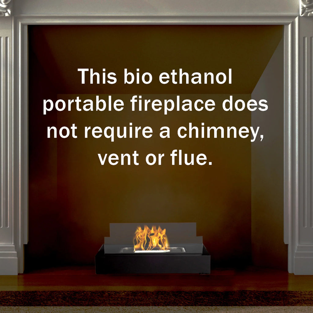 Northwest 2-Pack Rectangular Indoor or Outdoor Ventless Bio Ethanol Tabletop Fireplace; Black