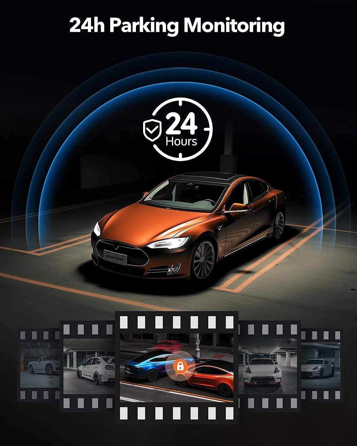 WOLFBOX 12'' Rear View Mirror Dash Cam; 4K Front and 1080P Rear Car Dash Cameras with Super Night Vision; Vehicle; Free 64GB Card & GPS; USB C Port