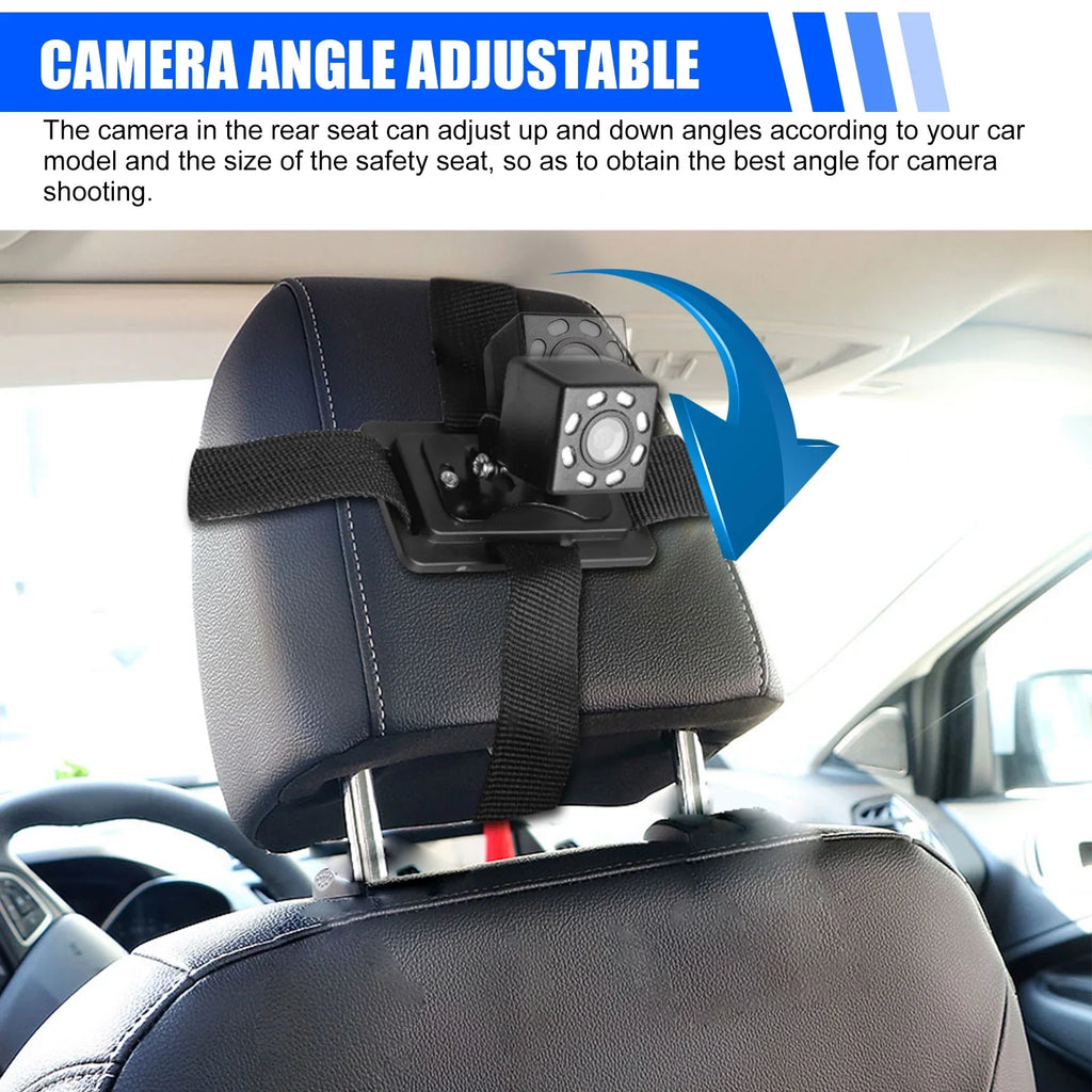 Car Back Seat Camera; EEEkit 12V Baby Car Mirror with 4.3-inch HD Screen; Night Vision; 120° Wide Crystal Clear View; Rear Facing Safety Car Seat Mirror Camera Observe the Baby's Every Move; Black