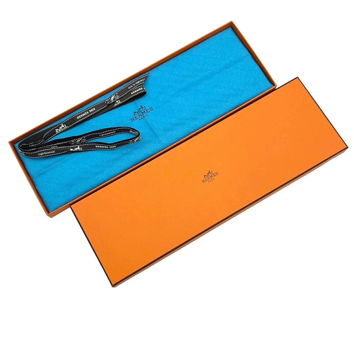 HERMES Hermes scarf triangle triangular cashmere silk blue ladies (Like New)