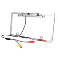 Absolute CAM2100S Chrome License Plate Frame Rear View Backup Camera 170° Viewing Angle Universal Car License Plate Frame Mount Fluidproof High Sensitive 8 IR LED Night Vision Reverse Parking Aid