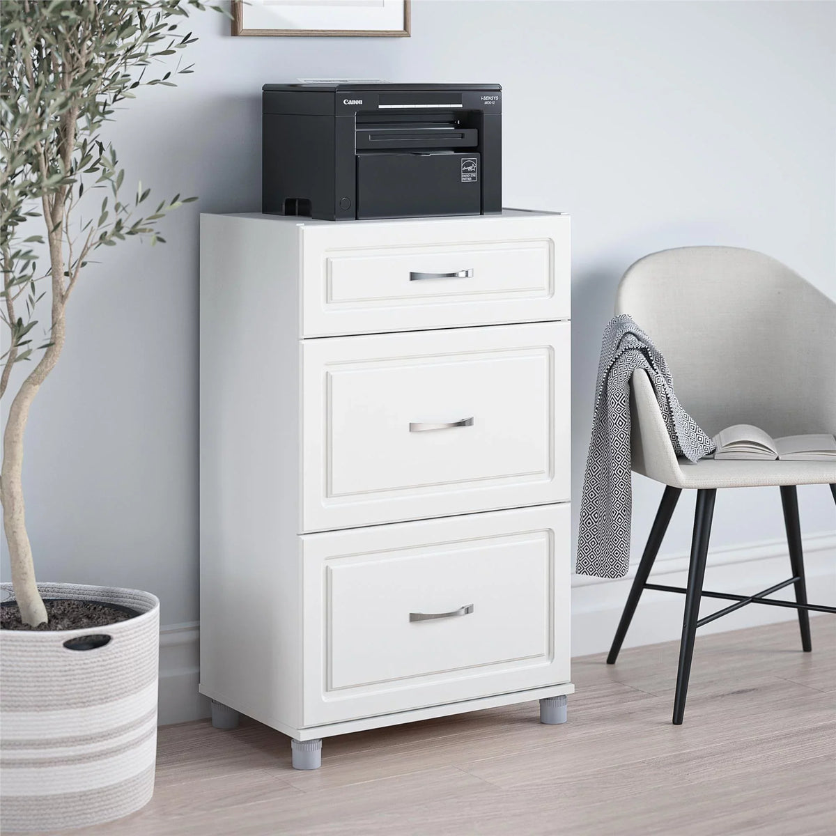 Systembuild Evolution Kendall 24" 3 Drawer Base Garage Storage Cabinet; White