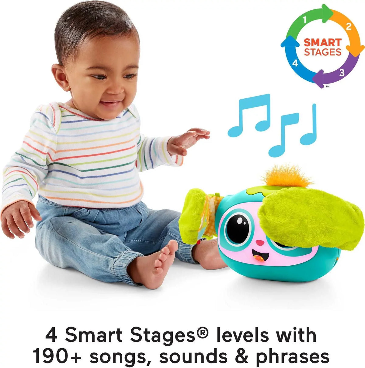 Fisher-Price Rollin’ Rovee Learning Toy with Music and Lights; Baby Toddler and Preschool Child Toy