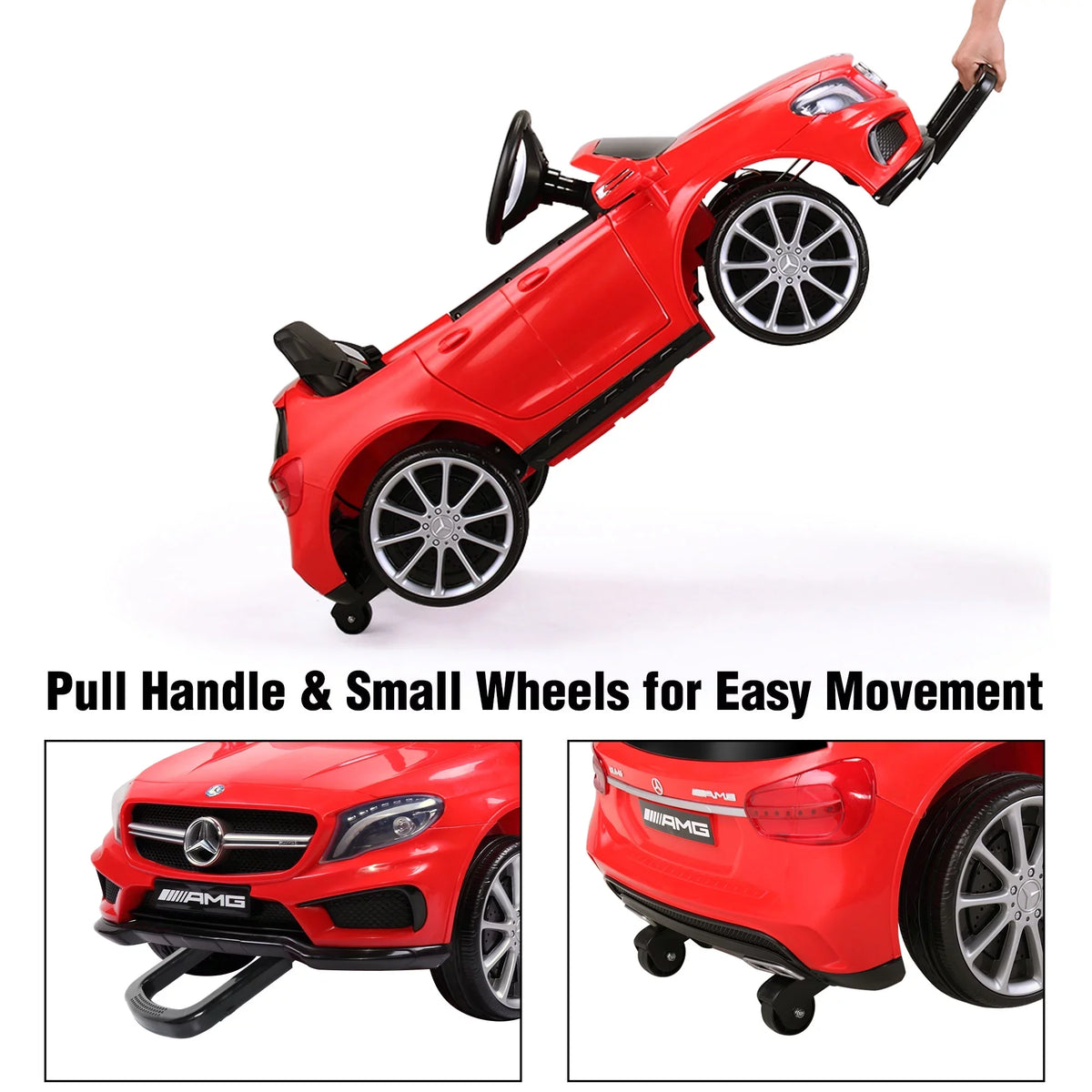 TOBBI 6V Licensed Mercedes Benz Kids Ride on Car W/ Remote Control Lights Music Age 3-6 Child; Red