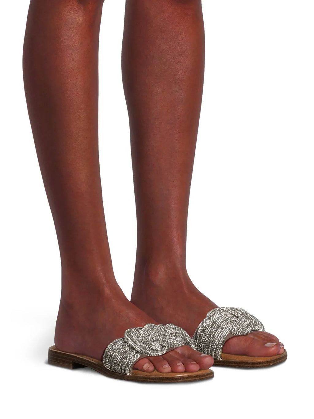 Madden NYC Women's Bling Knot Flat Slide Sandals