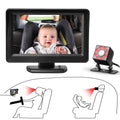 Car Back Seat Camera; EEEkit 12V Baby Car Mirror with 4.3-inch HD Screen; Night Vision; 120° Wide Crystal Clear View; Rear Facing Safety Car Seat Mirror Camera Observe the Baby's Every Move; Black