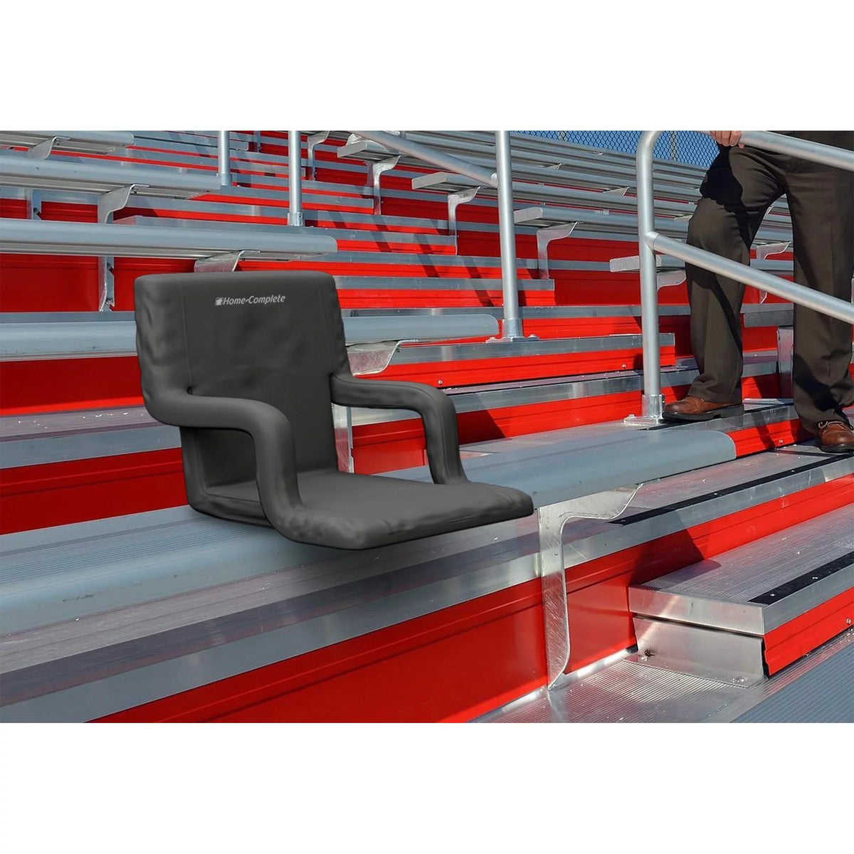 Stadium Seat Chair; 2 Pack- Bleacher Cushions with Padded Back Support; Armrests; 6 Reclining Positions and Portable Carry Straps By Home-Complete