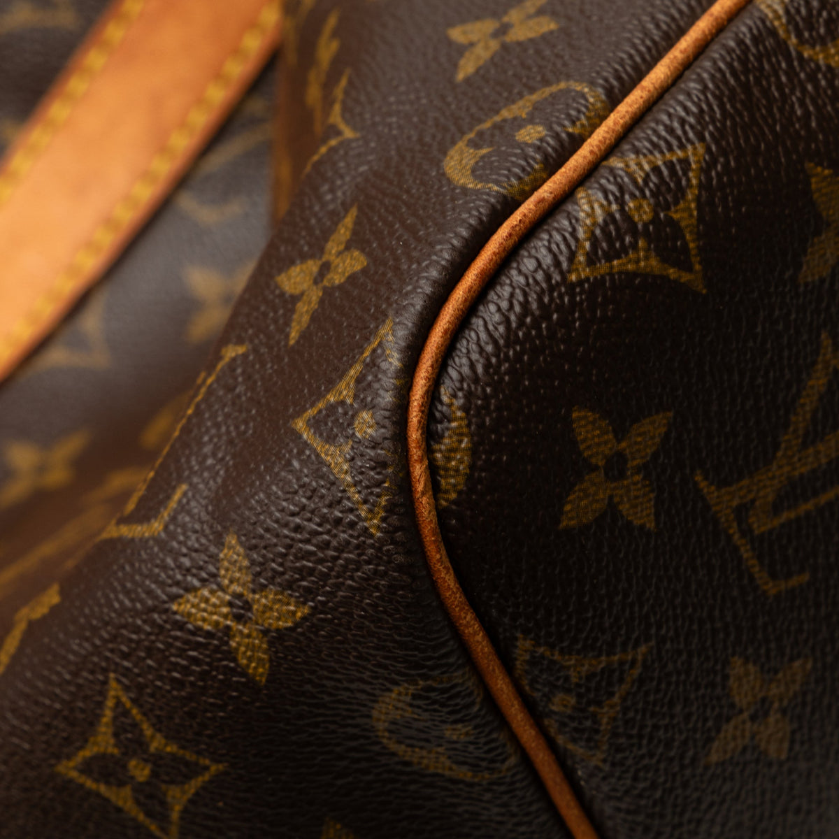Authenticated Louis Vuitton Monogram Keepall 55 Canvas Brown Travel Bag WeekenderBag Unisex (Good)