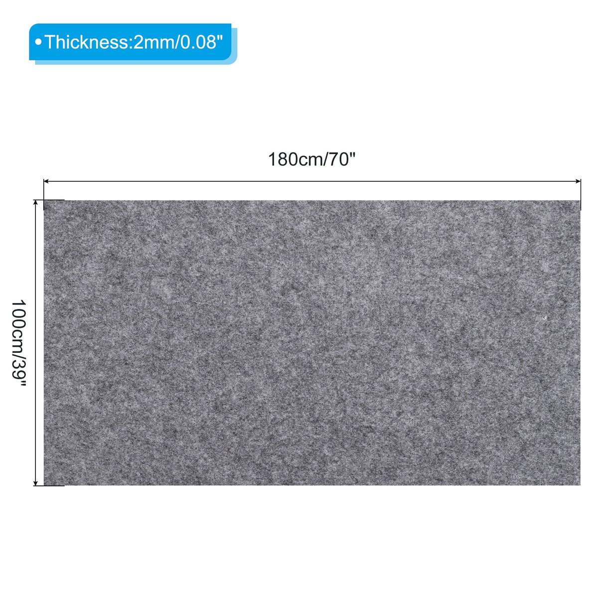Acrylic Soft Felt Fabric Sheets Fiber Sheet Grey 70x39 foot 2mm Thick