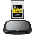 Lexar CFexpress Type A Pro Gold R900/W800 Memory Card; 80GB Bundle with Card Reader