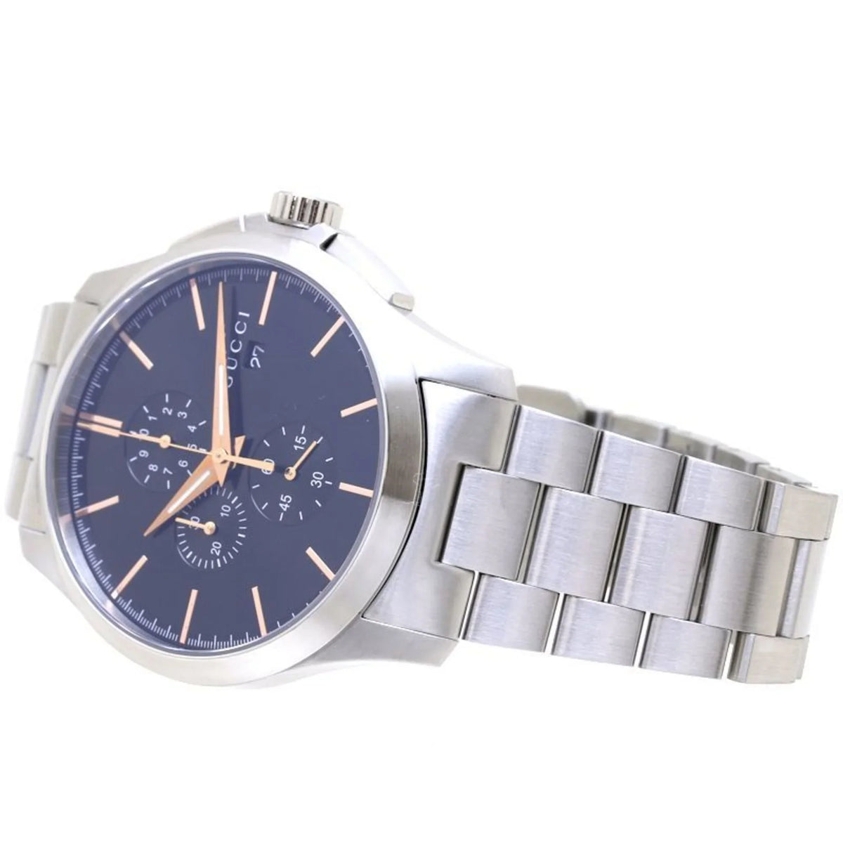 GUCCI G Timeless Chronograph YA126272 126.2 Stainless Steel Men's 39276 (Like New)