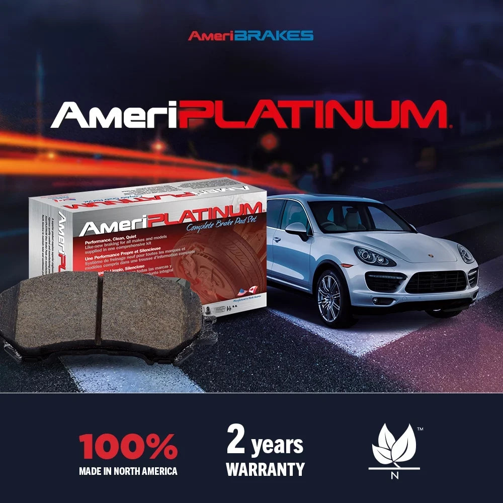 AmeriBRAKES Front Rear Ceramic Disc Brake Pads Kit For Dodge Grand Caravan Journey Chrysler Town & Country Ram C/V KNF-100018