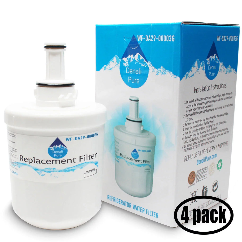 4-Pack Replacement for Samsung RF268ABPN Refrigerator Filter - Compatible with Samsung DA29-00003G; Samsung DA29-00003B; Samsung DA29-00003A Fridge Filter Cartridge