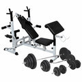 Aibecy Weight Bench with Weight Rack; Barbell and Dumbbell Set 264.6 lb
