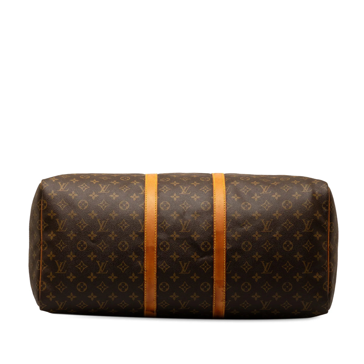 Authenticated Louis Vuitton Monogram Keepall 55 Canvas Brown Travel Bag WeekenderBag Unisex (Good)
