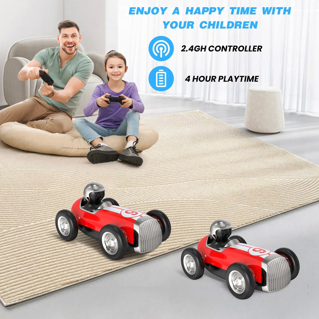 AUOSHI Remote Control Car with 2.4MHz Wireless Bluetooth Speaker 2 Speed Mode Fast RC Car for Kids RC Trucks Music RC Stunt Car Toys for Boys Girls Gifts; Red