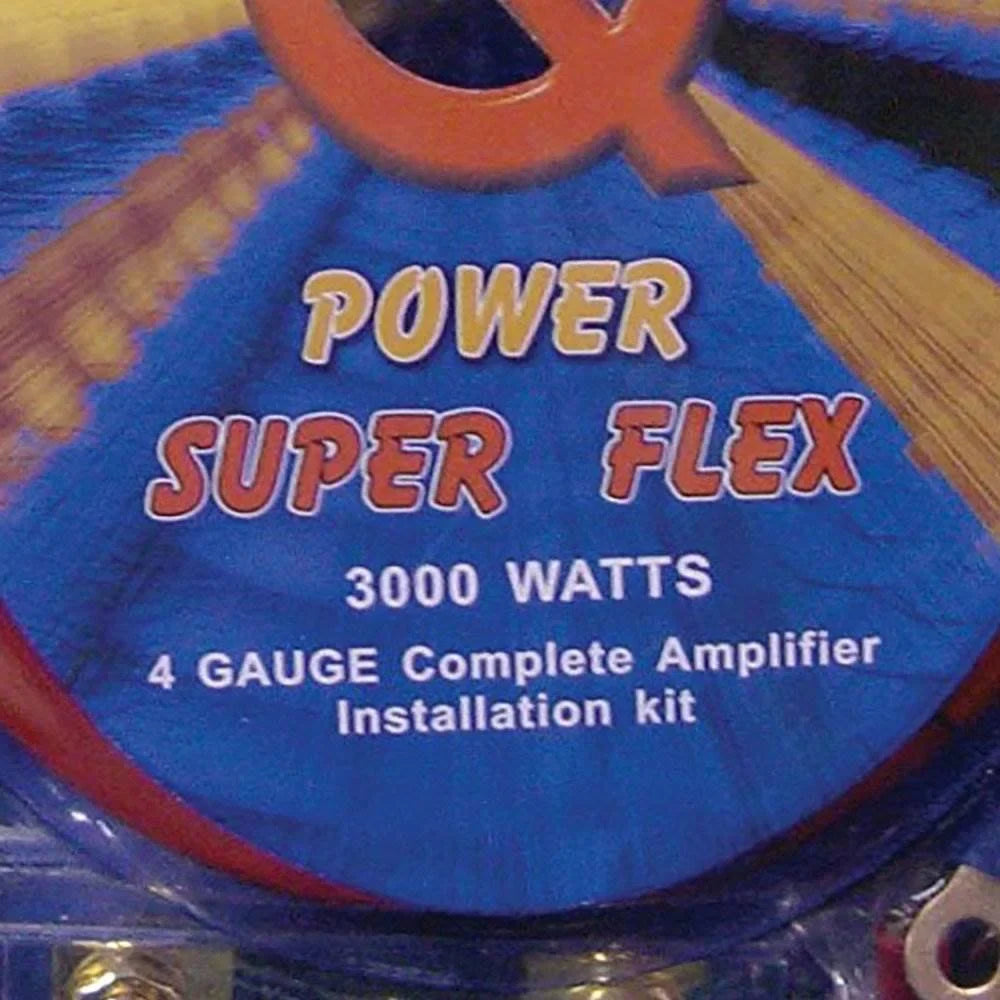 QPower Super Flex 4-Gauge 3000-watt Car Audio Amplifier Wiring Kit; 2 Pack