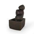GDF Studio Morrigan Outdoor 3 Tier Jar Fountain; Rustic Multibrown
